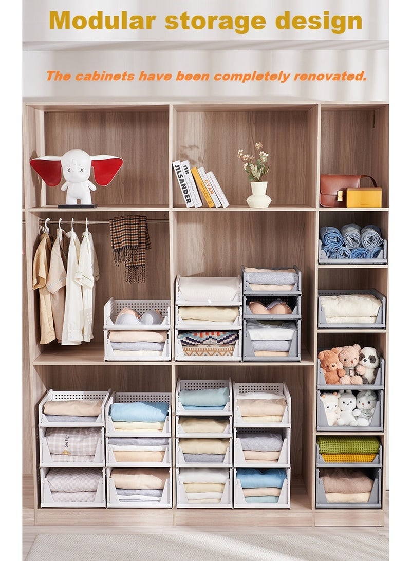 SHIXIN 3-piece drawer-style storage box set -- wardrobe storage with tiered shelves -- shelf cabinets with tiered racks -- clothes organizers and baskets - Image 4